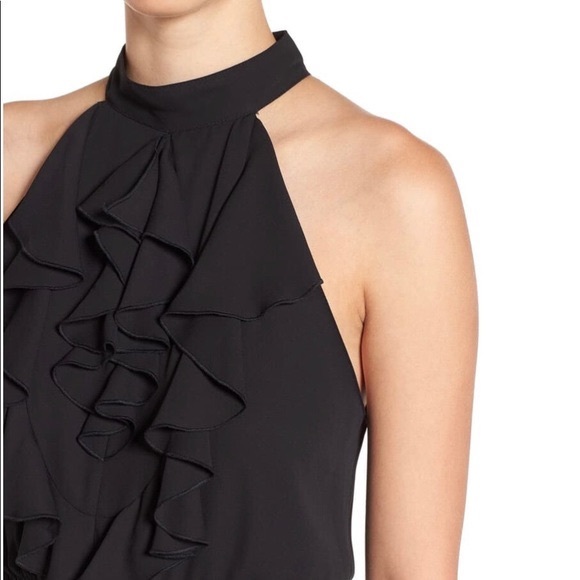 Leith Ruffle Front Jumpsuit-Black - Picture 2 of 8